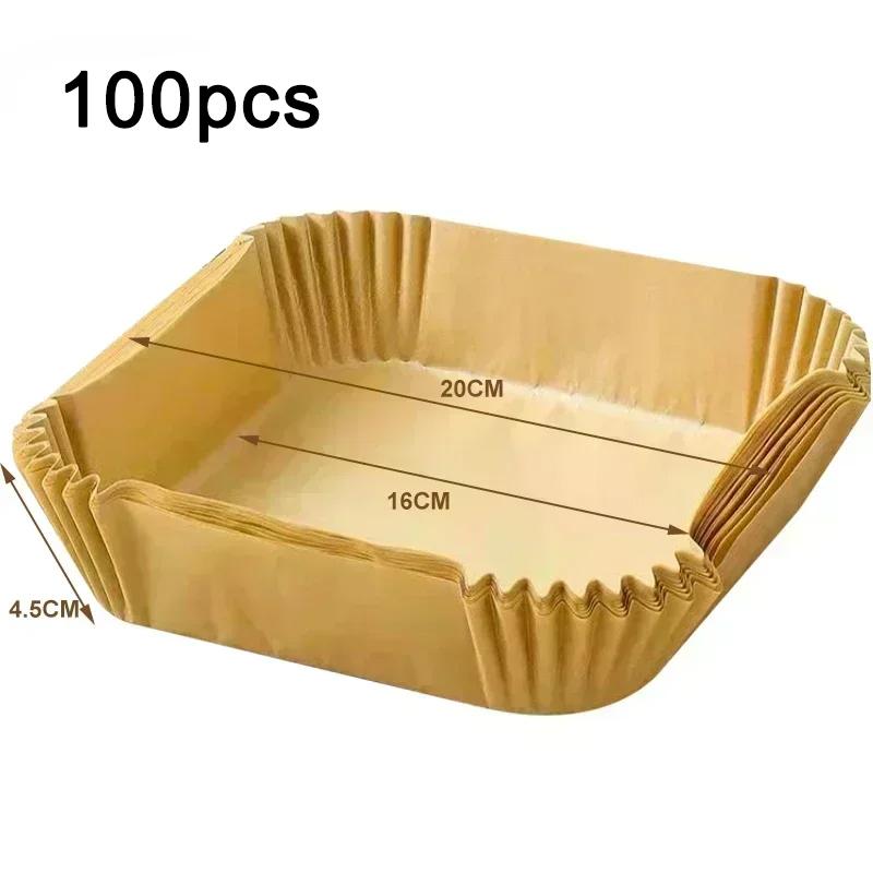 Air Fryer Grillpapier Antihaft Küchenbackmatte Rechteckige Backform Küchenofen Antihaft Öl Air Fryer Papier Einlage