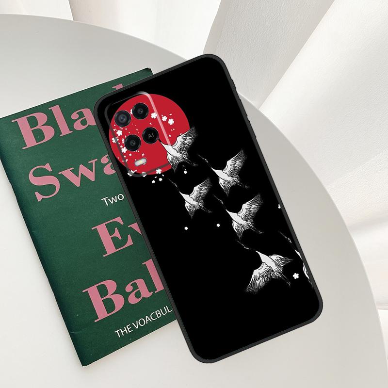 Japanese Style Art Case For Oppo A52 A72 A76 A96 A54 A74 A94 A54S A57S A58 A78 A98 A57 A77 A15 A16 A17 Cover