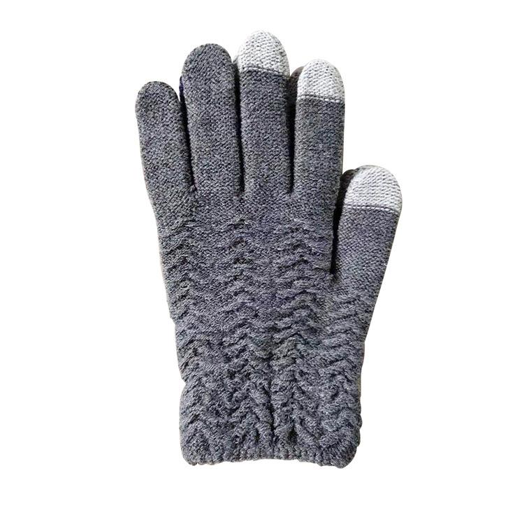 Winter Thickened Velvet Finger-covered Gloves Knitted Anti-freeze Warm Life Touch Screen Magic Gloves