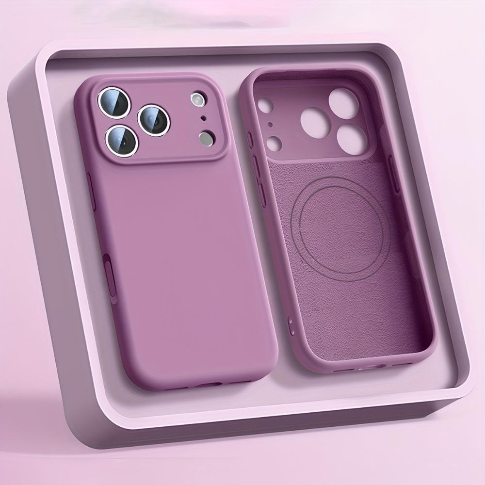 Luxury Liquid Silicone Phone Case For iPhone 17 16 15 14 13 12 Pro Max Plus Air For Magsafe Magnetic Camera Protection TPU Cover