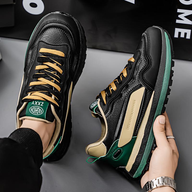 Men's Thick Sole Casual Sports Shoes Four Seasons New Soft Soles Non-slip Outdoor Running Shoes Walking Shoes Students Sneakers