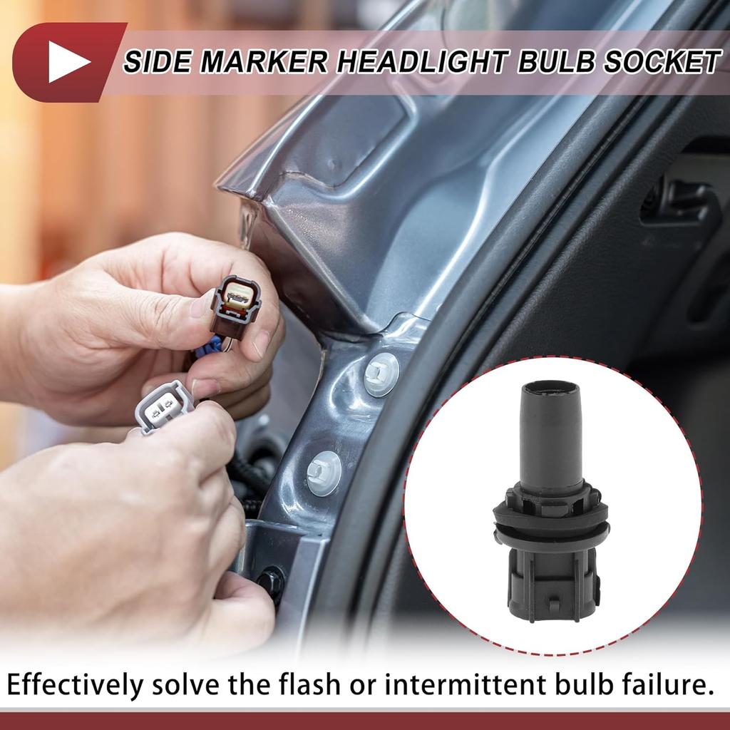 1 Pc Side Marker Light Socket for Toyota 4Runner 2013-2021 No.90075-60077/9007560077 Headlight Lamp Bulb Connector 2 Pin