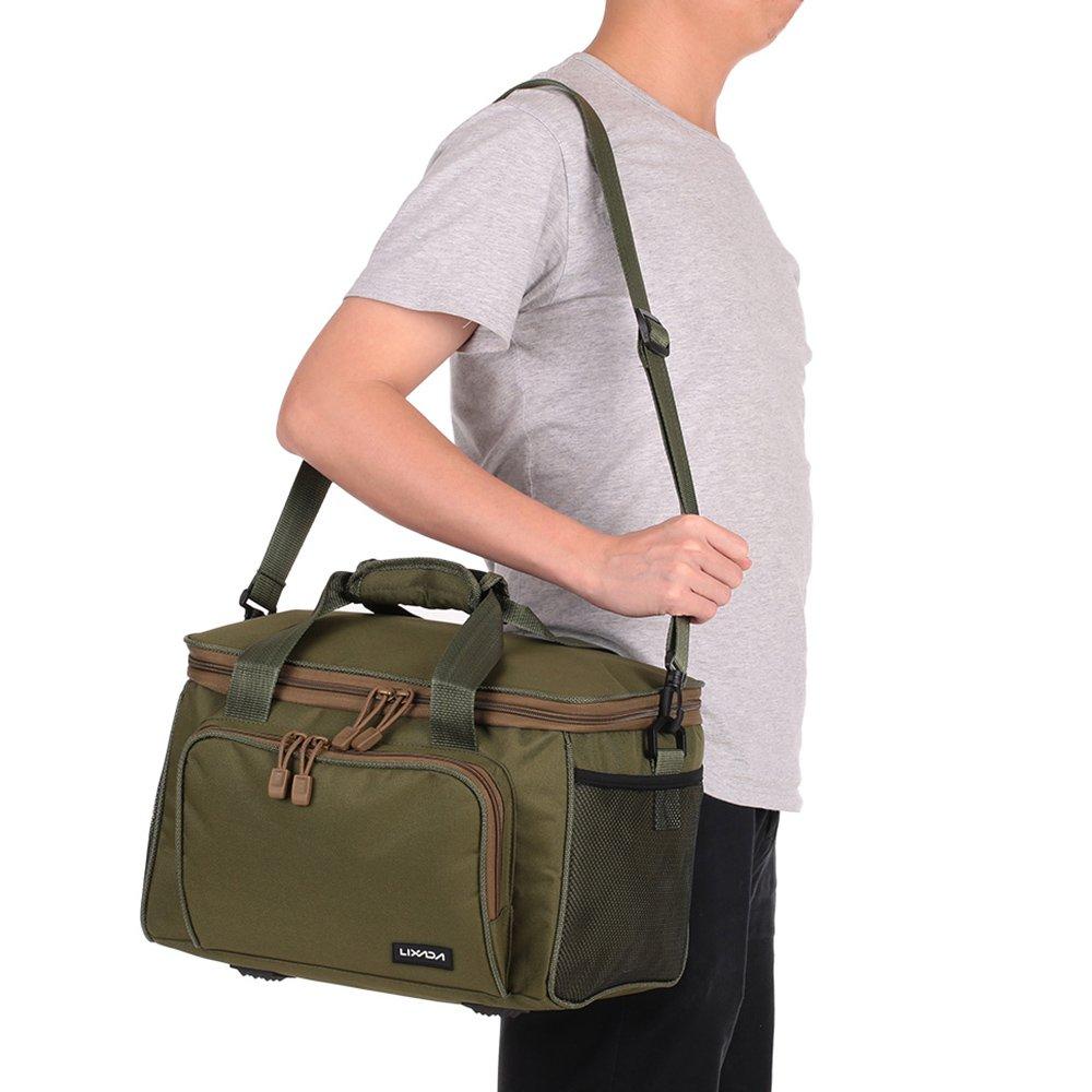 Lixada Fishing Fishing Tackle Shoulder Large for Outdoor and Travel Bag, Bag, Bag, Capacity, Multifunctional, Fishing, Activities, Mountaineering,