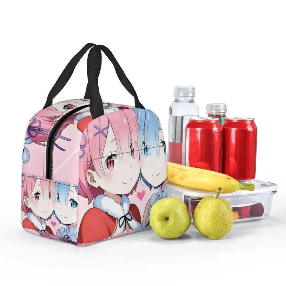 Life In A Different World From Zero Anime Rem Insulated Lunch Bag for Women Children Leakproof Food Boxes Thermal Lunch Box Tote