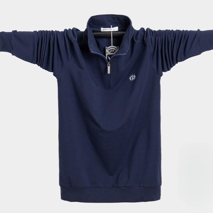 Long Sleeve Polo Shirts for Men Zipper Up Stand Collar Quarter Sweatshirt Pullover Fall Casual Sweat Shirts Men's Turtleneck Pullover Mock Neck Tops