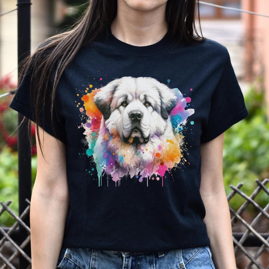 Akbash Dog mama Color Splash Unisex T-shirt Black Navy Dark Heather