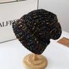 Keep Warm Beanie Hat Mixed Color Ear Protection Hat Trendy Knitted Hat  for Autumn & Winter
