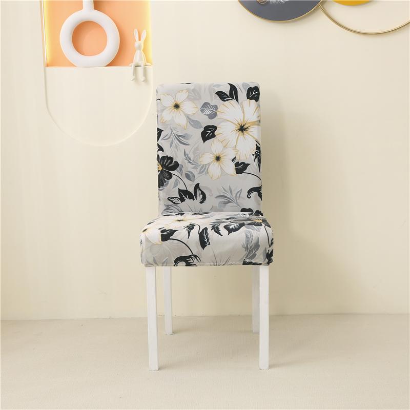 1/2/6Pcs Dining Chair Cover Print Elastic Chair Slipcover Case Stretch Chair Covers For Wedding El Banquet