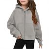 Girls' Big Kids Zip-Up Hoodie Long Sleeve Color Hooded Sweatshirt for Casual Wear