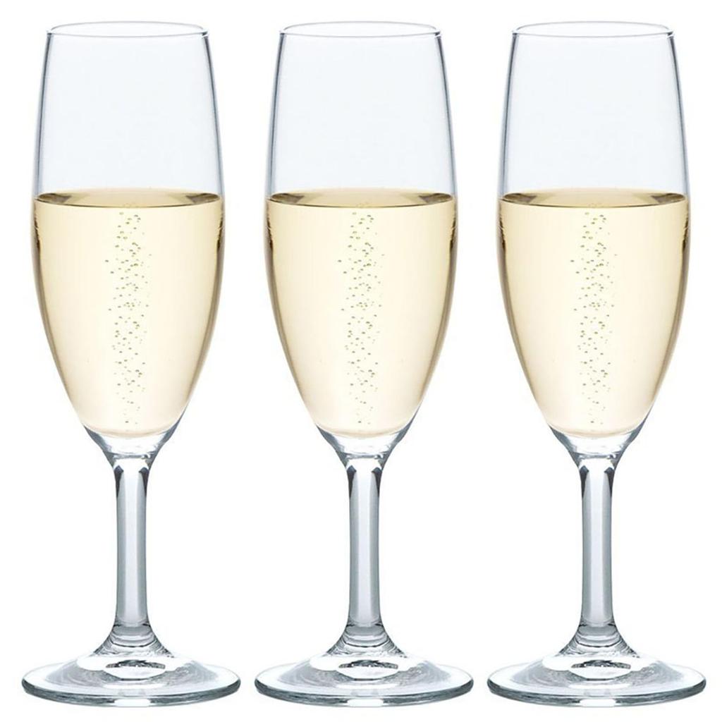 Toyo Sasaki Glass Champagne Glass Collection, 165ml Champagne Flute with Foaming Function, Set of 3, Made In Japan, Dishwasher Safe, 32854HS-L001
