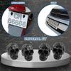 Skull License Plate Screw Fasteners Decorative Cool Funny License Plate Bolts License Plate Frame Kit 4 Pcs Aluminum Alloy Universal Fit Most Cars