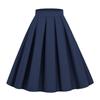 50'er Retro Hepburn-Stil Plisseret A-line Midi Nederdel