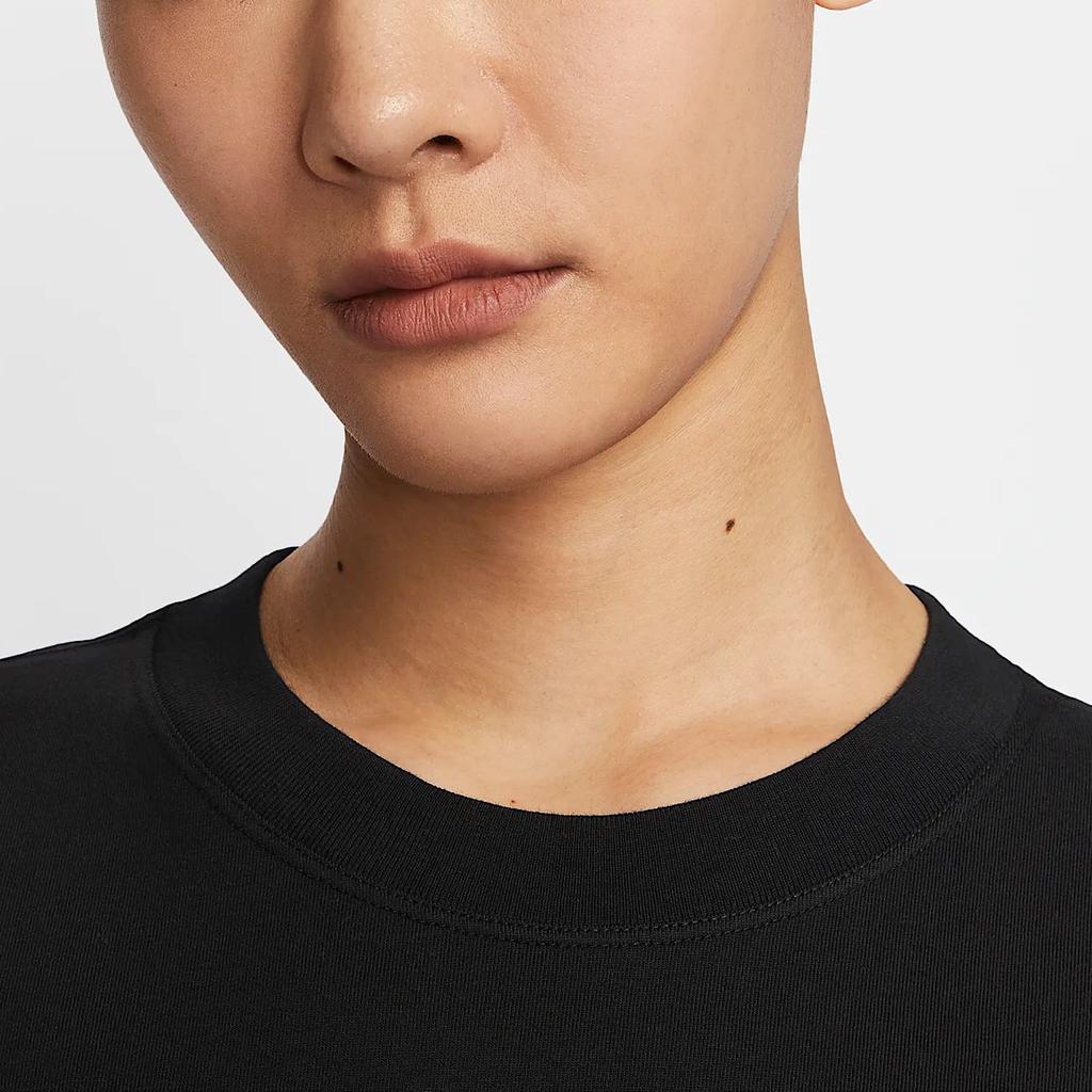 Nike Swoosh Color Block Logo Round Neck Comfortable Casual Short Sleeve Drop Shoulder T-Shirt Women T-Shirt Black HQ1699010