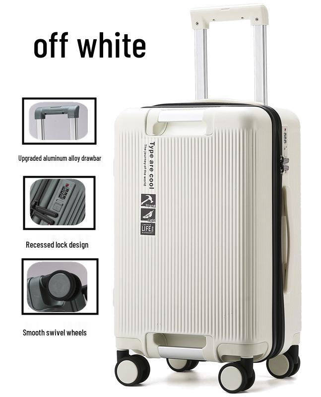 Luggage 24-Inch Large Capacity Leather Zipper Suitcase, Universal Trolley Case for College Students, Men & Women, 20-Inch Cabin Size
