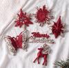 Red & Gold Snowflake Butterfly Christmas Tree Ornaments