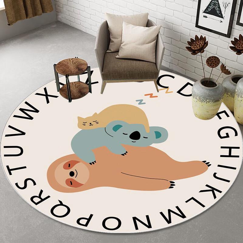 Cartoon Imitation Cashmere Round Rug