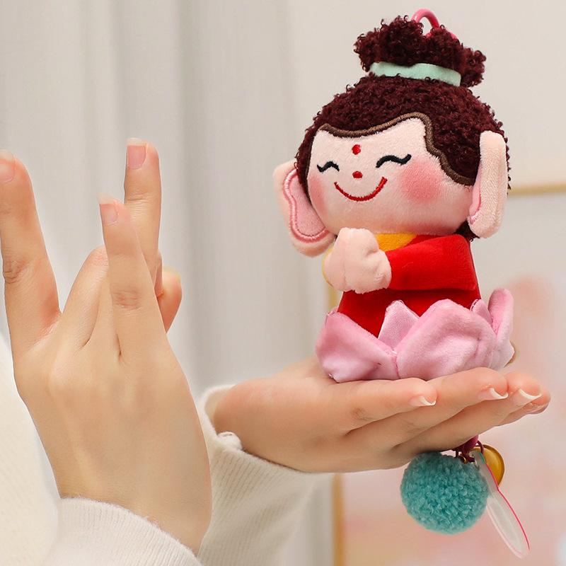 Cultural and Creative Series Lotus Little Buddha Doll Pendant Cartoon Cute Buddha Companion Good Luck Plush Toy Bag Hanging Decoration