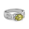 Peridot Celtic Woven Band Ring - 925 Sterling Silver