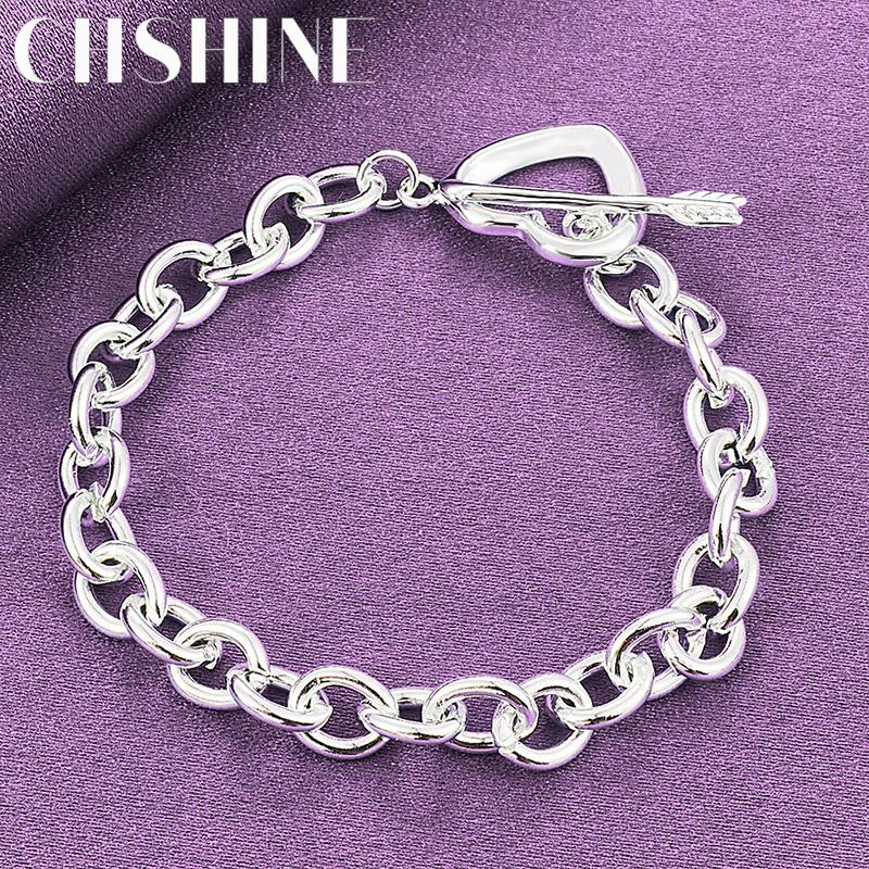 CHSHINE 925 Sterling Silver Charm Heart Bracelet For Women Wedding Party Fashion Fine Jewelry