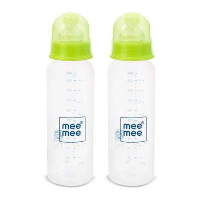 Mee Mee 250ml Easy Flo Premium Baby Feeding Bottle (Green, Pack of 2)