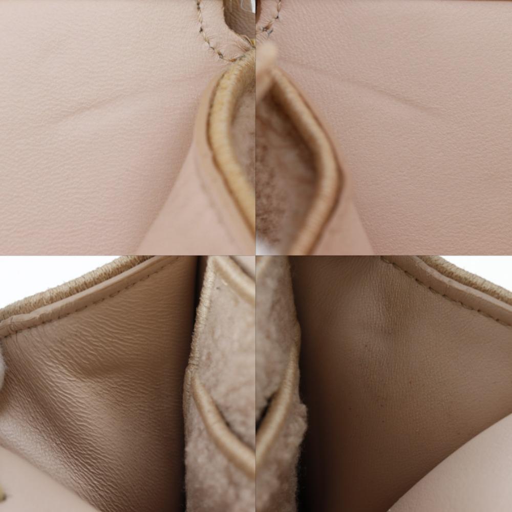 FENDI Peekaboo Handbag 2WAYShoulder pink beige Mouton Women Used