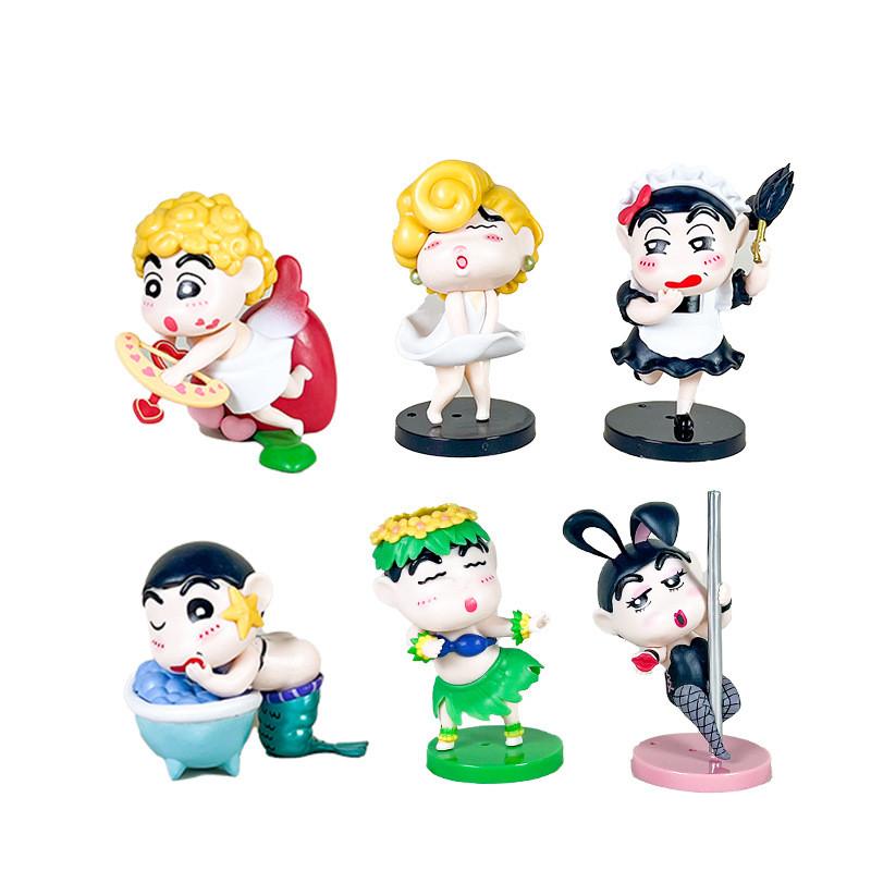 Funny Crayon Shin Chan Grass Skirt Maid Mermaid Angel Style Model Ornament