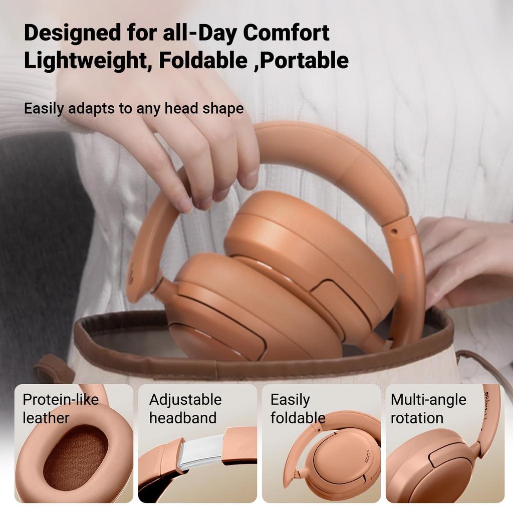 Edifier V80 Wireless Headphones, VGP Gold Award Winner, Bluetooth 5.4 Hybrid ANC 44dB Noise Cancellation, Wired High-Resolution Audio Compatible, 45