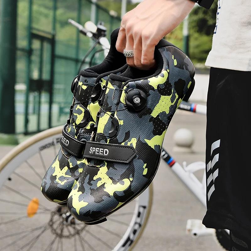 Men Cycling Shoes Outdoor Rubber Flat-Bottomed Lockless Bicycle Sports Women Road Racing Shoes Unisex MTB Cycling Shoes