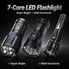 7 LED High-power LED Strong Light Flashlight 18650 USB C Rechargeable with Side Light Multifunctional Outdoor Hiking Camping Light