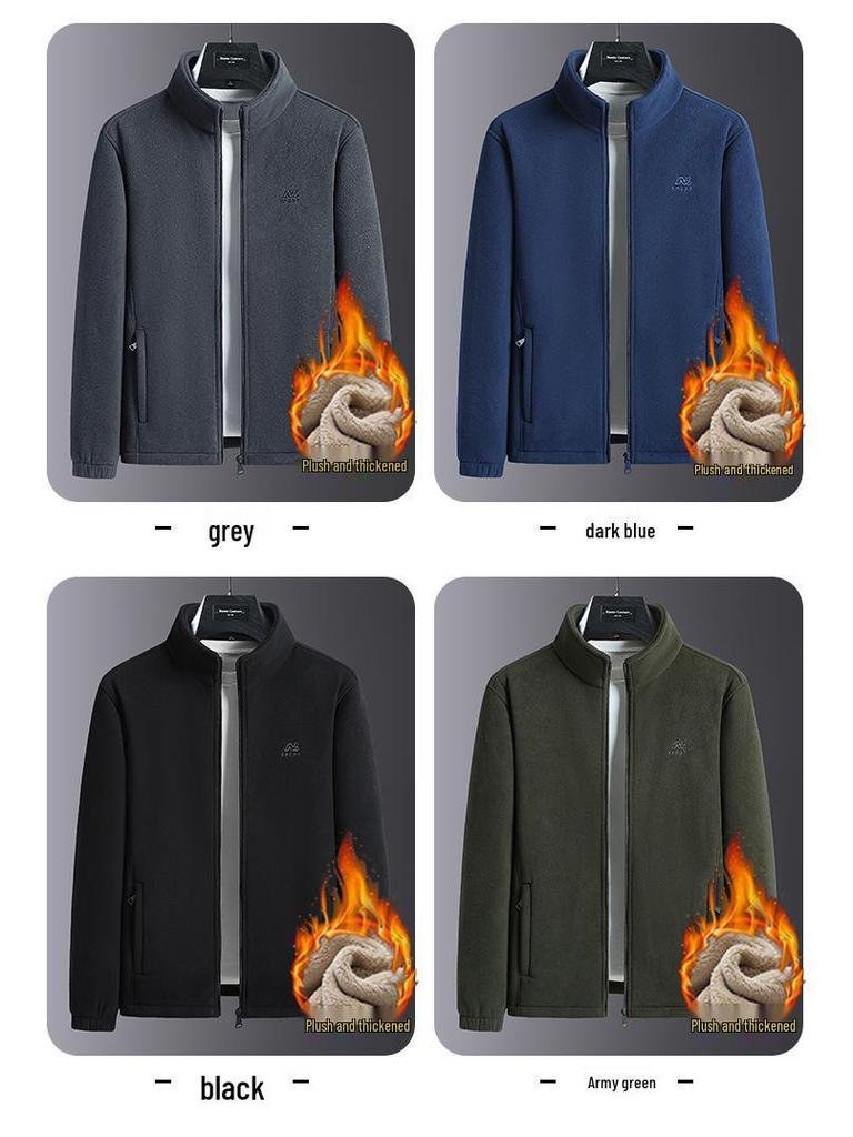 Men's Double-Sided Fleece Jacket - Autumn/Winter Thickened Sweatshirt for Dad