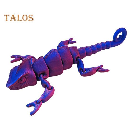 3D Printed Lizard Articulated Chameleon Ornament Desktop Decoration Flexible Animal Figurine Lizard Fidget Toy for Kids Adults Stress Relief