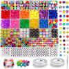 Bead Bracelet Making Kit with Mixed Color Animal Fruit Flower Letter Beads for Jewelry Making