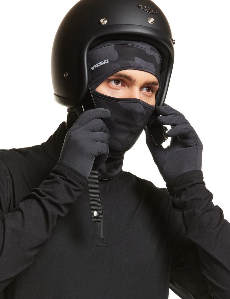Tesla Sturmhaube Gesichtsmaske für Damen und Herren Fleece mit Nacken Camouflage Helm Winterbekleidung für und Motorräder [Warm, Fleecegefüttert, Feuchtigkeitsableitend,