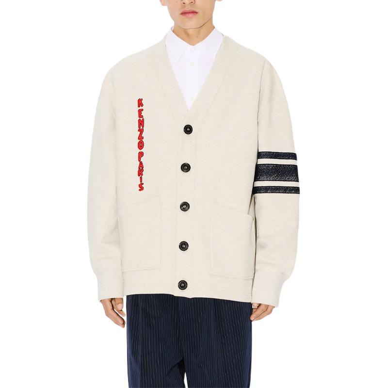 KENZO Drawn Varsity Oversized Knit Cardigan FE55SW1434ME-93