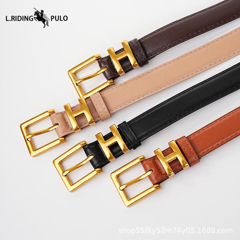 Women's Belt Versatile New Style Letter I-shaped Buckle Belt Women's Decorative Coat Trendy High-end Belt