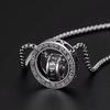 Retro Six Character Mantra Double Ring Pendants Rotating Male Artistic Personality Versatile Necklaces Fashion Jewelry