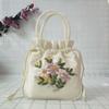 Leaf Hanfu Drawstrings Bag Ethnic Style Small Purse Wallet Retro Embroidery Flower Handbag  Daily