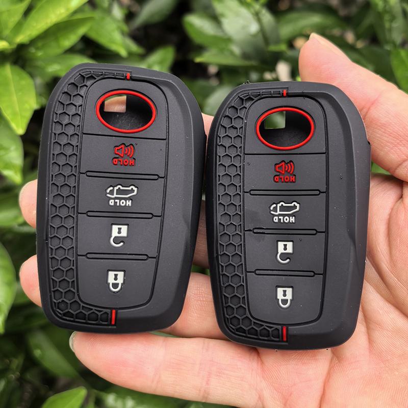 4 Button Silicone Car Remote Car Key Case Cover For Toyota Chr Hilux Fortuner Land Cruiser 200 Camry Corolla Crown Rav4 Highland