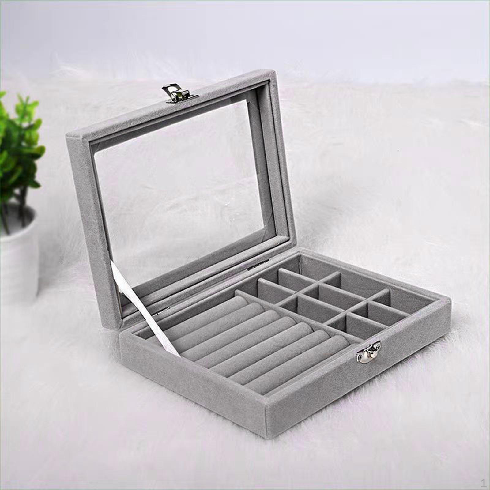 

Держатель для шкатулки для драгоценностей, декоративный съемный разделитель, органайзер, чехол для хранения вещей для комода в спальне серый