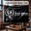Custom Name Flannel Throw Blanket Motorhead Pattern Warm Home Decoration