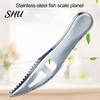 Fish Scale Scraper Double Row Sawtooth Sharp Convenient Perfect Fitting Comfortable Handle Kitchen Remove Scales Silver Color Stainless Steel Remover