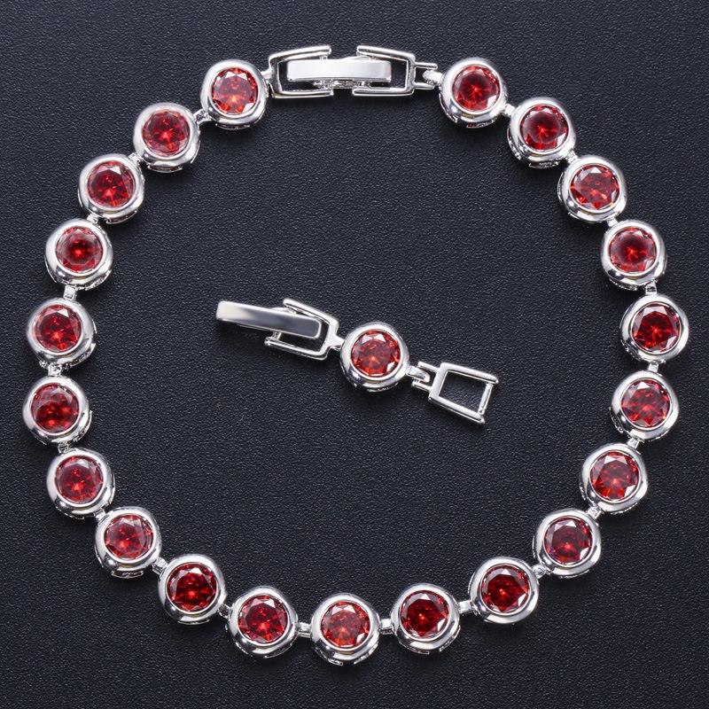 

Ювелирные изделия высокого класса, циркониевый женский браслет, многоцветный по выбору красный