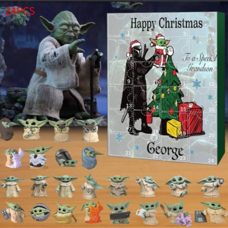 

Звездные войны 24 шт. Йода Рождественский адвент-календарь Обратный отсчет Фигурки Игрушки Детский подарок YodaB,27.5cm/10.83in
