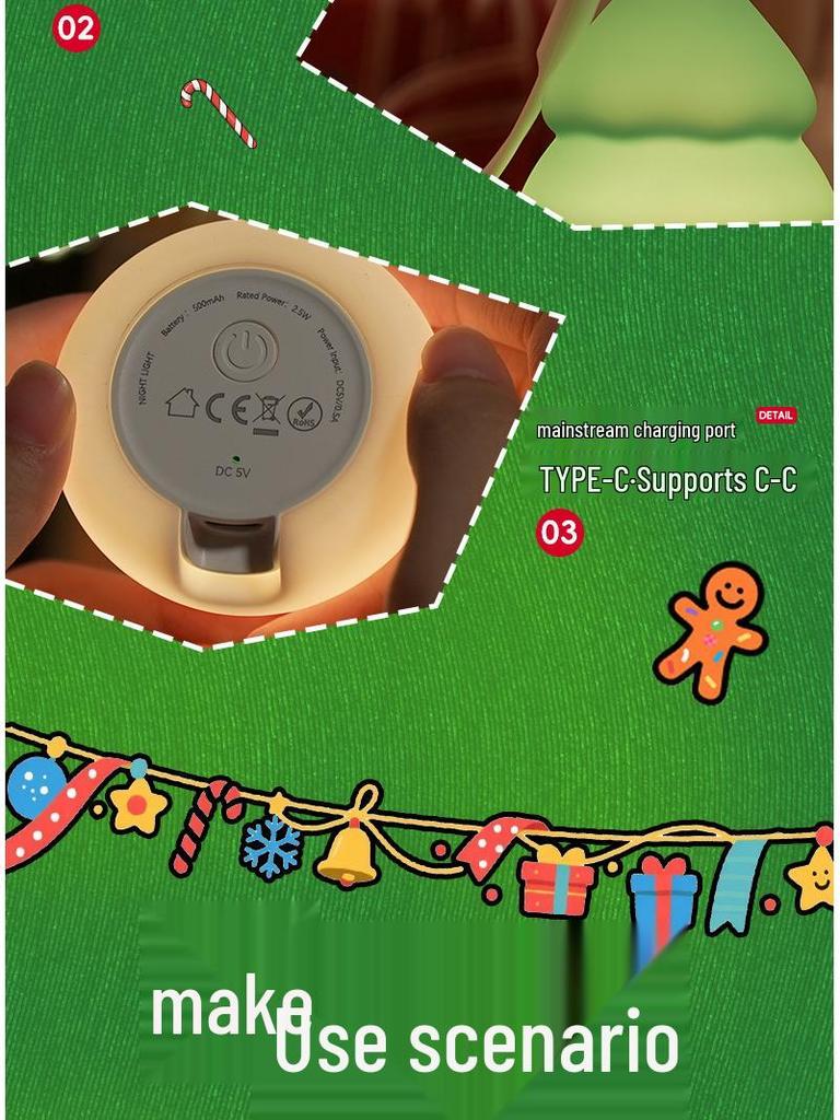 Christmas Silicone Snowman Night Light - Creative Holiday Gift & Decoration for Kids