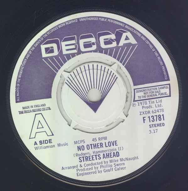 

7inch Record STREETS AHEAD - No Other Love F13781PROMO Decca 1978 UK Pop Used