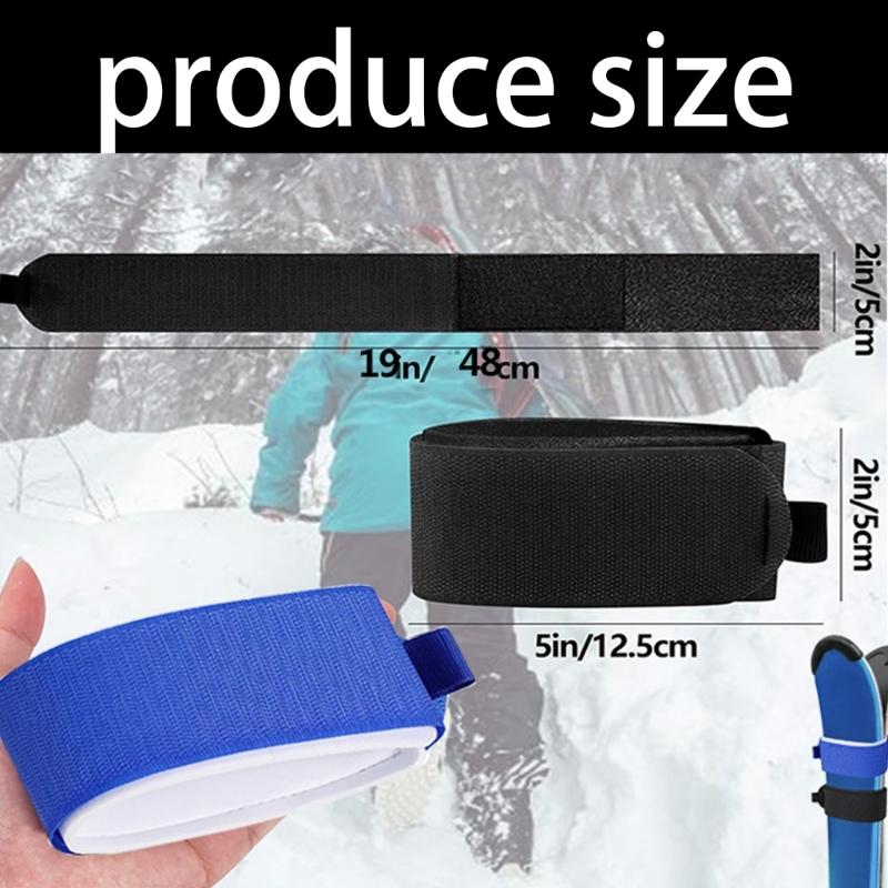 2Pcs Winter Ski Strap Fasteners Tape Protector Pad Adjustable Ski Wraps Ties Ski Band for Families Winter Holiday