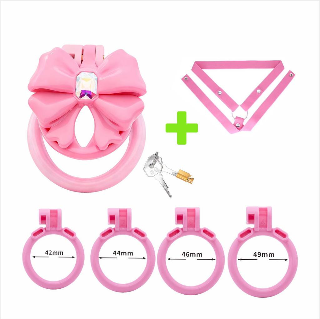 Chrysanthemum Bow Chastity Lock: Male Flat Lock and Restraint for TS Training