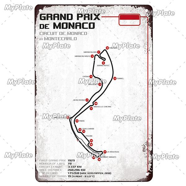 Vintage Racing Track Metal Poster Competition Tin Sign Plaque Iron Plate Bar Club Man Cave Home Wall Decor Fans Poster Custom
