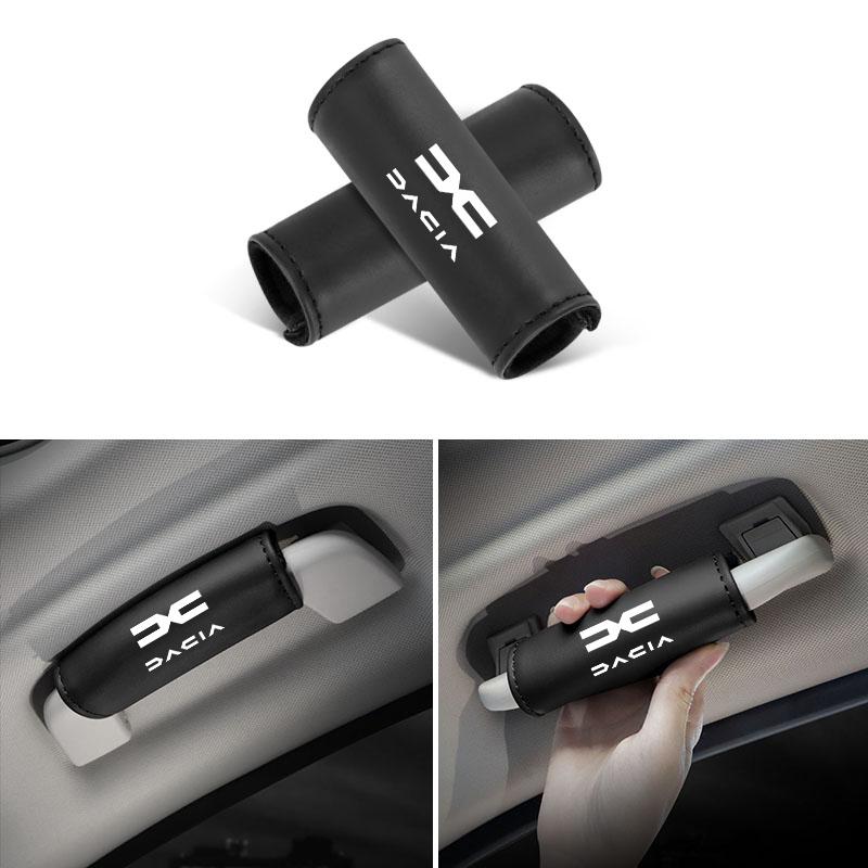 Leather Car Roof Armrest Pull Cover Handle Protector For Dacia Logan Sandero Duster Lodgy Spring Jogger Dokker Stepway Bigster