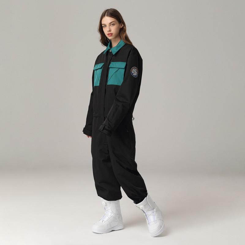 Unisex One-Piece Snowsuit Set Waterproof Windproof Warm Skiing Snowboarding Winter Sports